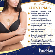 Load image into Gallery viewer, PureSkin- Chest Wrinkle Pads-Décolleté Anti Wrinkle Chest Pads -3 PACK-Long Lasting, Overnight Result | 100% Medical Grade Silicone Reusable | Chest Wrinkle Patches - PureSkin
